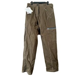 Joe Rocket Brown Wide-Leg Riding Pants with Zip Details